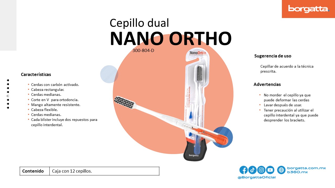 Cepillo Dual Nano Ortho con Carbón Activado – Borgatta - Image 2