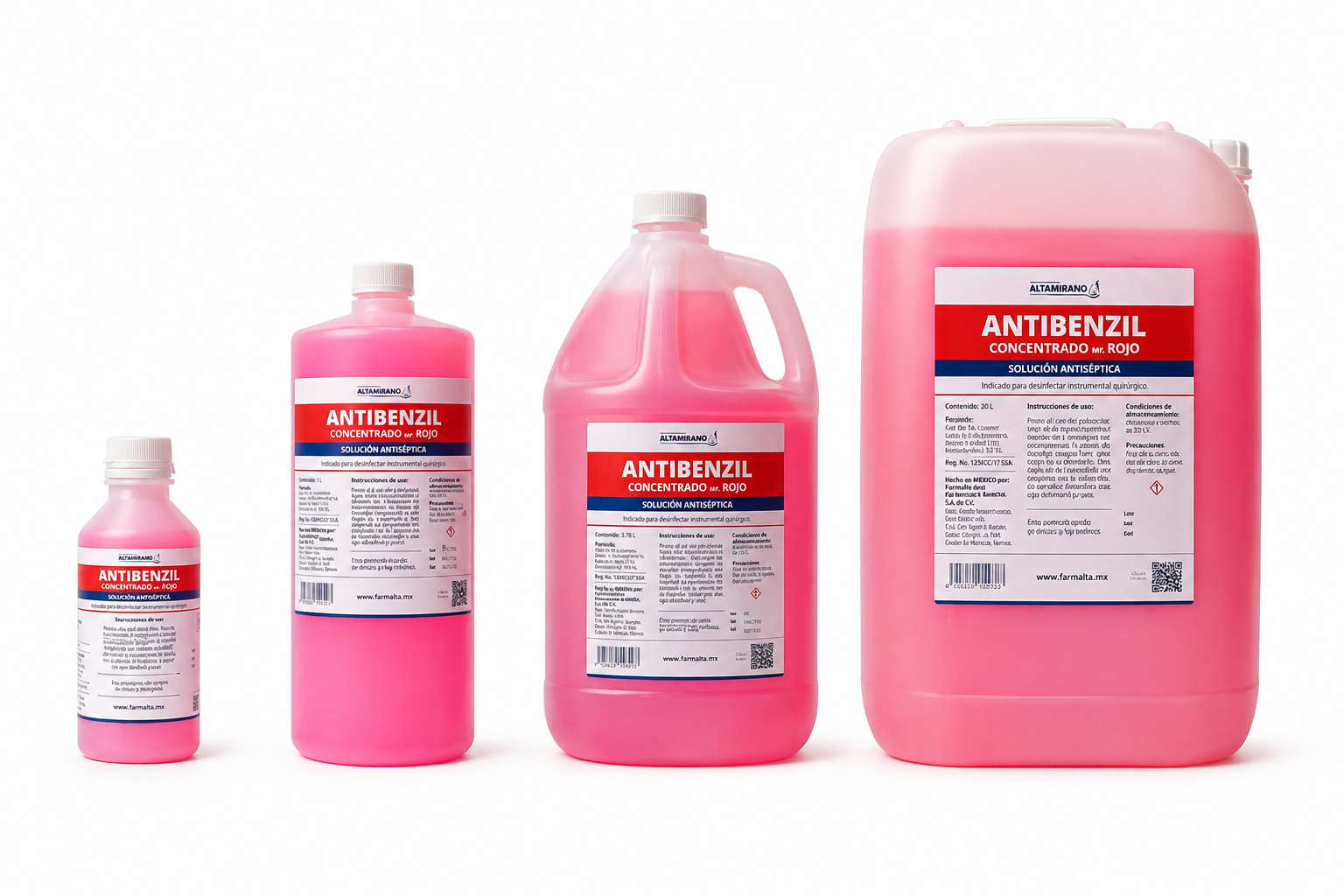 Antibenzil Rojo Concentrado Desinfectante para Uso Clínico