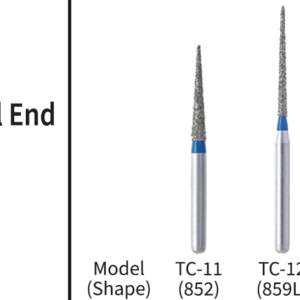 Fresas Diamantadas MANI TC – Cónica con Punta (Taper Conical End)