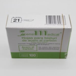 Hoja de bisturí acero al carbón N.º 21 Sensimedical
